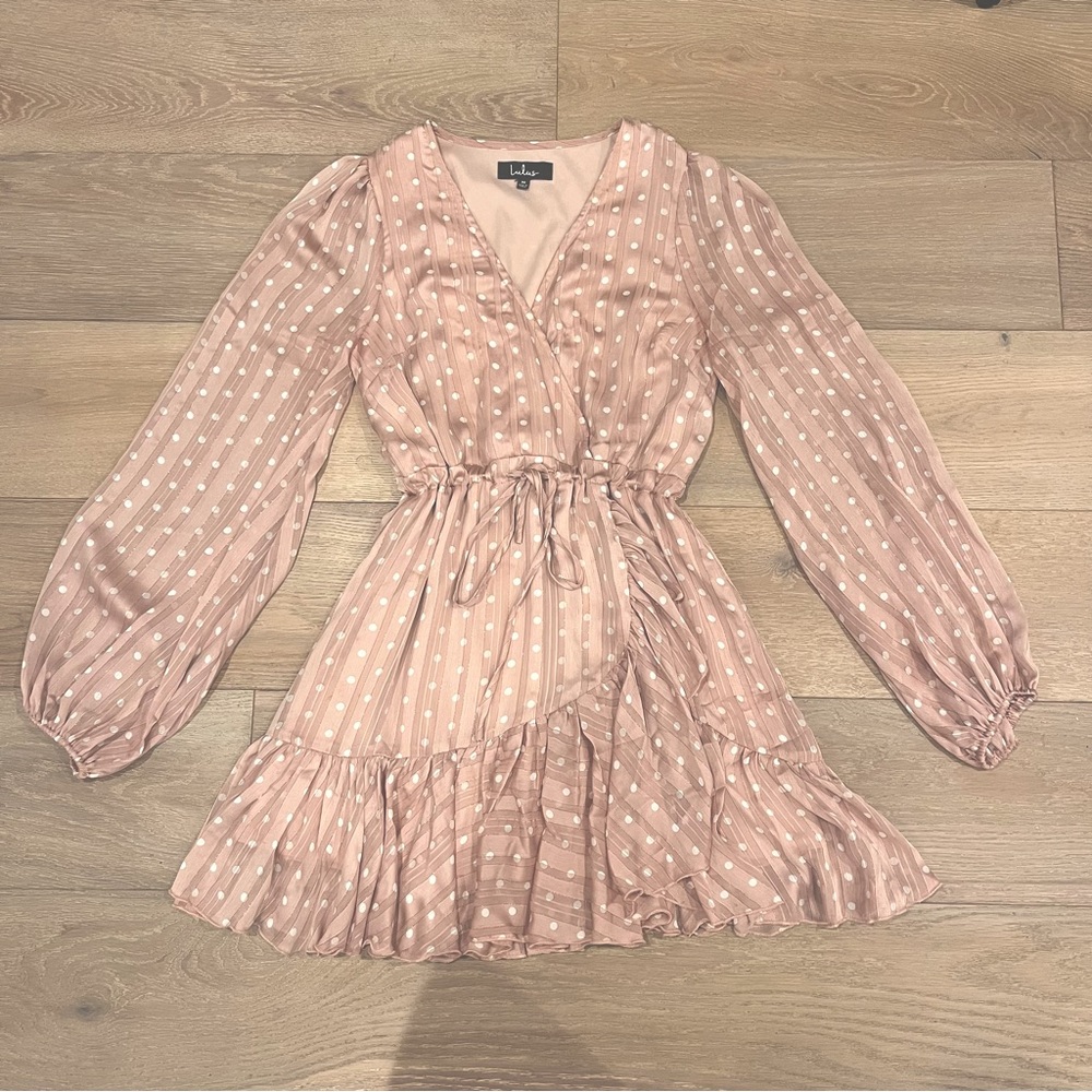 Antique pink polka dot dress.